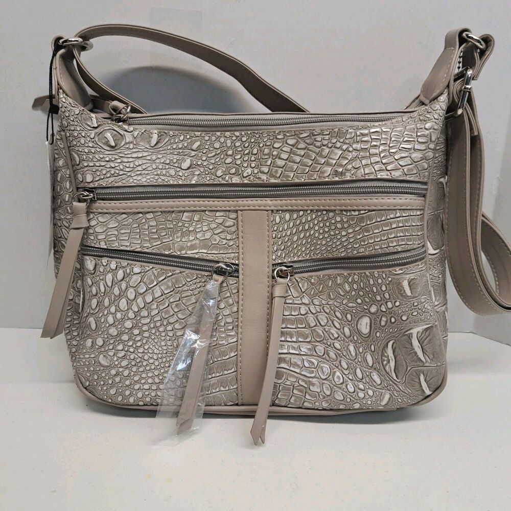 Madi Claire Genuine Leather Shoulder Bag Crocodile-embossed Pattern